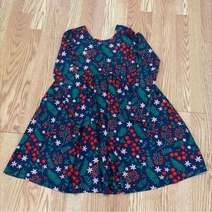 Hanna Andersson Navy Floral/Berries Print Kids Dress